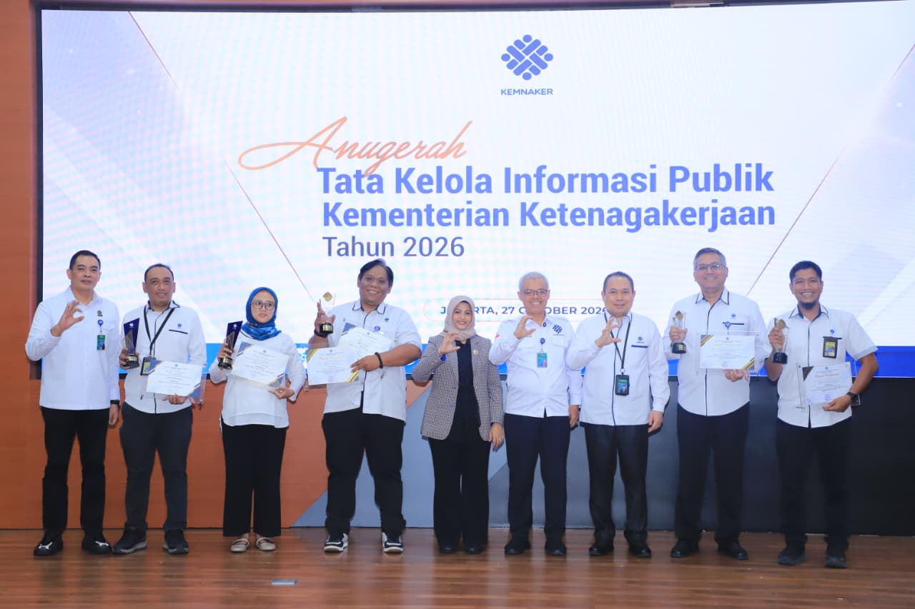Kemnaker Gelar Anugerah Tata Kelola Informasi Publik 2026, Ini Daftar Penerimanya